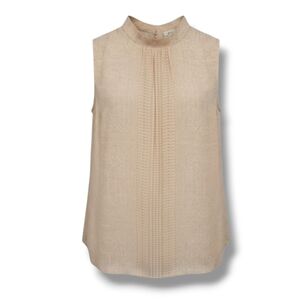 Lex & Madison women's peach white Sleeveless lightweight Blouse - large